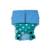 Turquoise Blue Polka Dot Cat Diaper Snappy, M, Cherry Red