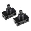 sourcing map Inline Foot Pedal Push Button Switch, UFO Type Lamp Lighting Foot Control Latching ON/Off Footswitch Black 2 Pcs