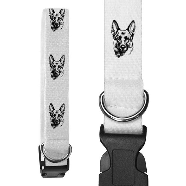 Large 'German Shepherd Portrait' Dog Collar (PR00062168)