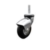 3 Inch Bright Chrome Hooded Neoprene Rubber 8mm Threaded Stem Caster SCC
