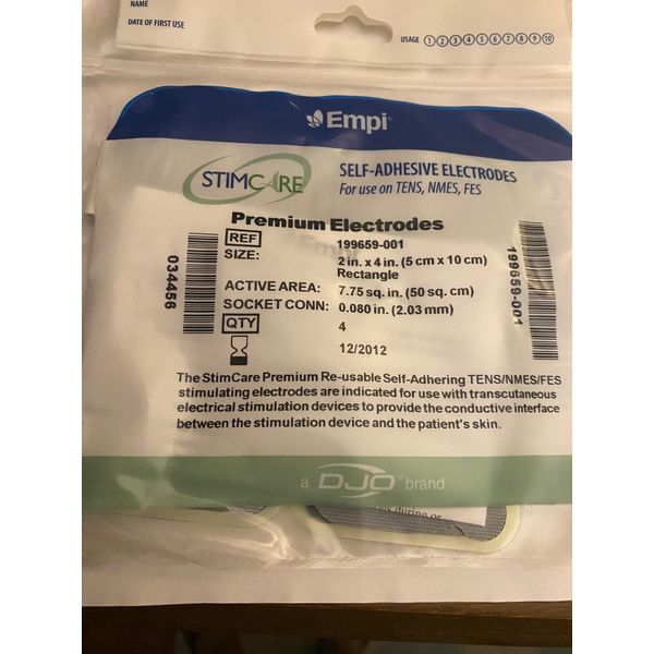 Empi Premium Electrodes 2" x 4” rectangle Electrodes - 4/pack (one pack)