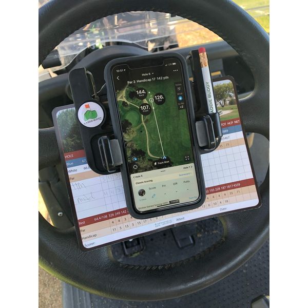 Caddie Buddy Golf Cart Steering Wheel Phone Mount/Scorecard Pro