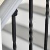 Matte Black "Enfield" Double Twist Stair Spindle - with Fixed Rake Brackets