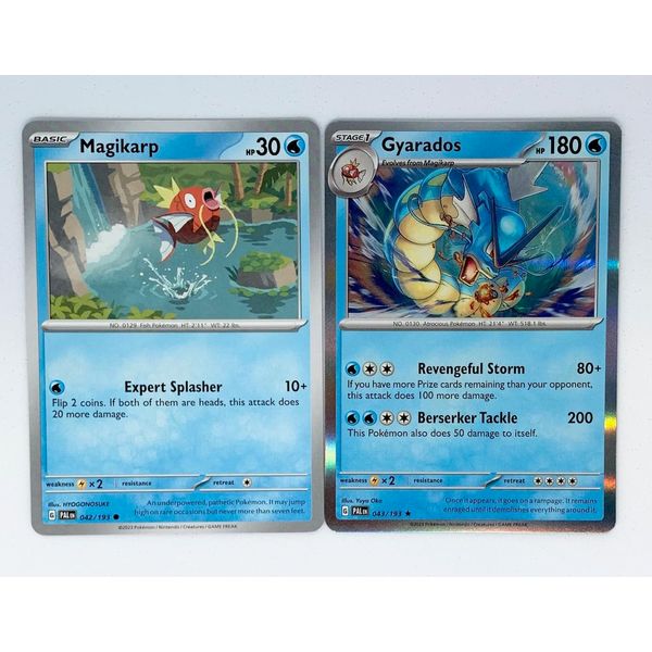 Gyarados 043/193 - Paldea Evolved - Pokemon Evolution Set - 2 Card Lot - Scarlet & Violet