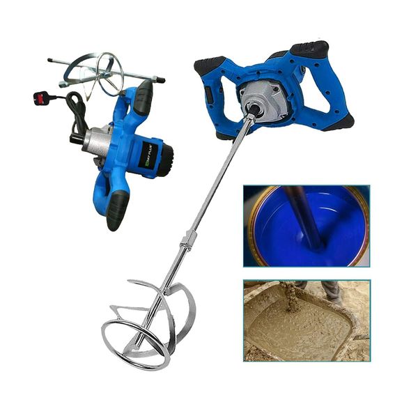 Mortar Mixer, 2600W Anti-Slip Handheld 6-Speed Electric Mixer for Stirring Plaster Mortar Paint Cement Grout Mix Stirrer Paddle Mixer