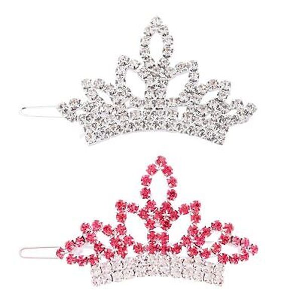 Dog Tiara Crown Hair Clips Bows for Small Dogs Costume Crystal Rhinestone Gir...