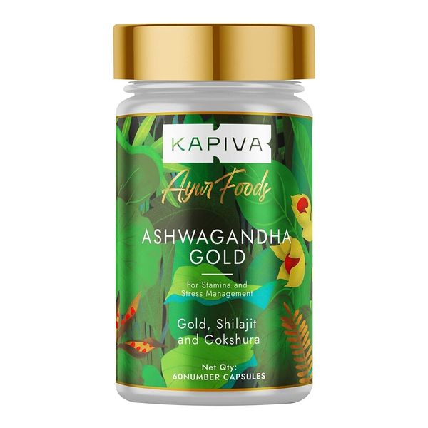 Kapiva Ashwagandha Gold Capsules, 183rd day harvested Potent Nagori Ashwagandha