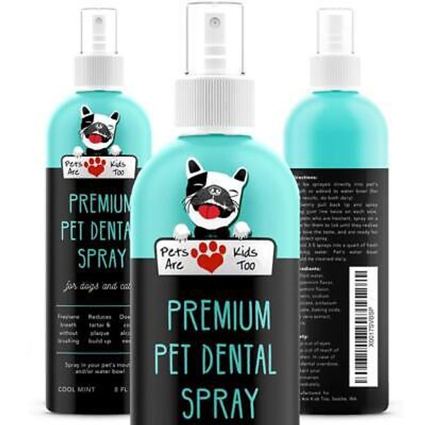 Pets Are Kids Too Premium Pet Dental Spray, 8oz, Mint, Dog Breath Freshener