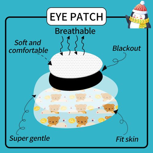 Pack of 100 5 Styles Cartoon Eye Pads Adhesive Bandages Breathable Eye Patches for Children and Adults