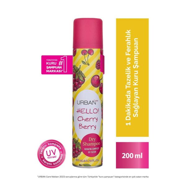 Hello Cherry Berry Hacimlendirici Kuru Şampuan - Vegan - Uv Korumalı - 200 ml