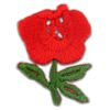 Red Rose Embroidered Applique Sticker - 50 Pack