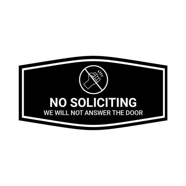 Fancy No Soliciting We Will Not Answer The Door Sign (Black) - Small
