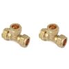 TC Compression Brass Equal Tee 15mm for Copper Pipe Connector -Pack of 10
