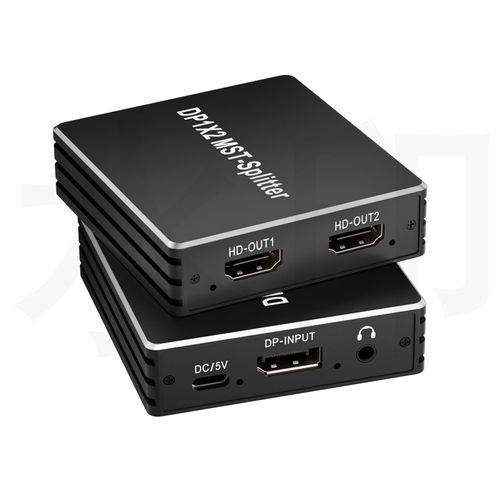 Displayport to Dual HDMI Splitter Adapter,4K@60Hz MST SST hdmi hub 1 in 2 Out HDMI Port for Dual Monitors,Supports Extended and Mirror Mode, DP1.4 Display Port Splitter for Laptops PCs Extend Display