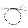 Handmade Purple Cotton Macrame and Pearl White Seed Bead Adjustable Anklet