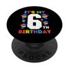 6 Year Old Blocks Building Master Builder 6th Birthday Boy PopSockets Adhesive PopGrip