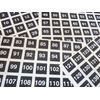 20mm (0.8 inch) Square White on Black Consecutive, Sequential Number Sequence Labels, Numbering Stickers, from 1-160