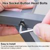 uxcell M3x14mm Hex Socket Button Head Bolts Alloy Steel Fastener Hardware Full Thread Lock Set Hex Socket Half Round 50pcs