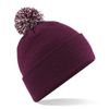 Beechfield Snowstar beanie Burgundy / Off White