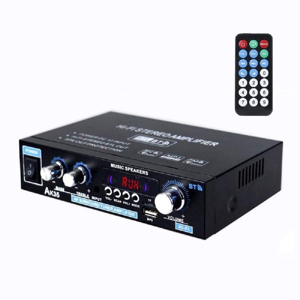 Bluetooth 5.0 Compatible, 2 CH Audio Amplifier, Multi-Function Power Amplifier