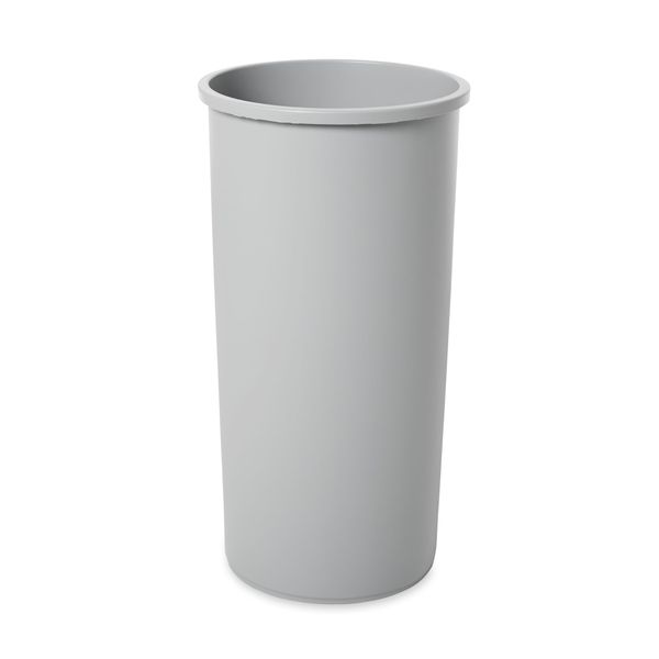 Rubbermaid Commerical Products Untouchable Gray Trash Can, 22 Gallon Round Waste Basket, for Home Kitchen Office