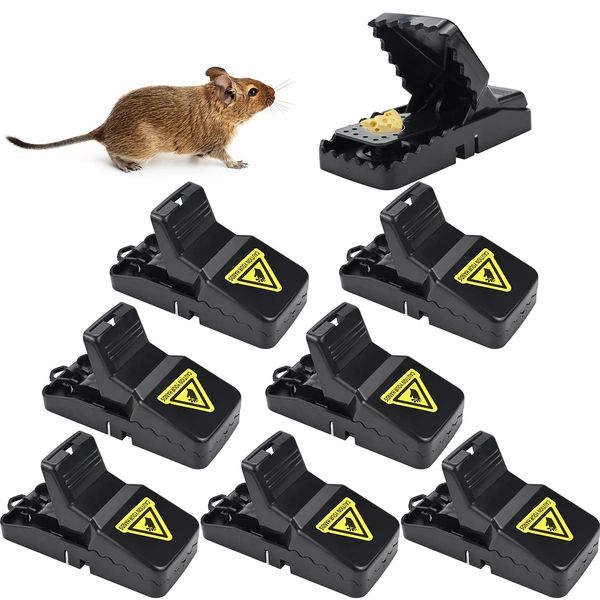 Mausefalle 8er-Set, Profi Mäusefalle Schlagfalle Rattenfalle mit Abnehmbarer Köderschal, Effizient und Wiederverwendbar Mouse Trap, in Küche, Haus und Garten