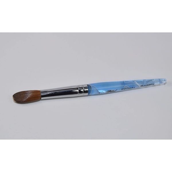 Blue Handle CRIMPED 100% Kolinsky Acrylic Nail Brush (Crimped 20)