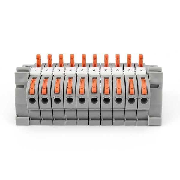 Hutschienen Klemmen Ein MYLERCT 10er Set Reihenklemmen Hutschiene, Klemmleiste Kit mit Schienenzubehör, Kann für Automatisierung, Elektrotechnik und Andere Projekte Verwendet Werden