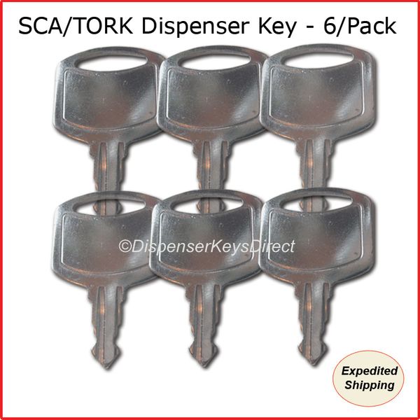 Tork "1100" Dispenser Key for Paper Towel and Toilet Tissue Dispensers- (6/pk.)