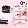 Modelones 8-in-1 Builder Nail Gel, 6 Colors Pink Builder Gel for Nails, Hard Gel Builder Nail Extension Gel Builder Gel in a Bottle for Nail Starter