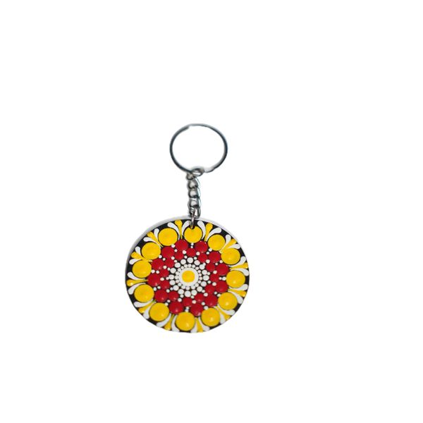 [SVRK-Design] Mandala Art Keychain, yellow