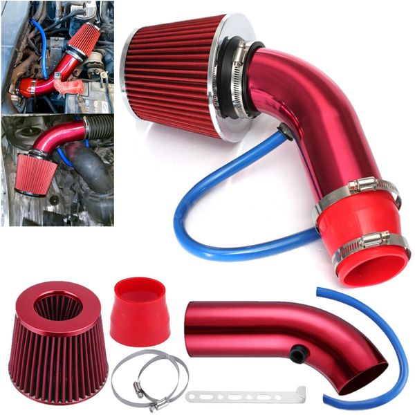 Carbon Fibre Car Cold Air Intake Filter Induction Pipe Power Flow Hose System