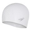 Speedo Unisex Bubble Active+ Swimming Cap | Textured Design, White, One Size