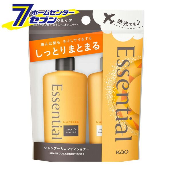 Kao Essential Smart Repair Shampoo &amp; Conditioner Mini Set (1 set) [Essential Travel Trial Hair Care Set Hair Care Kao]