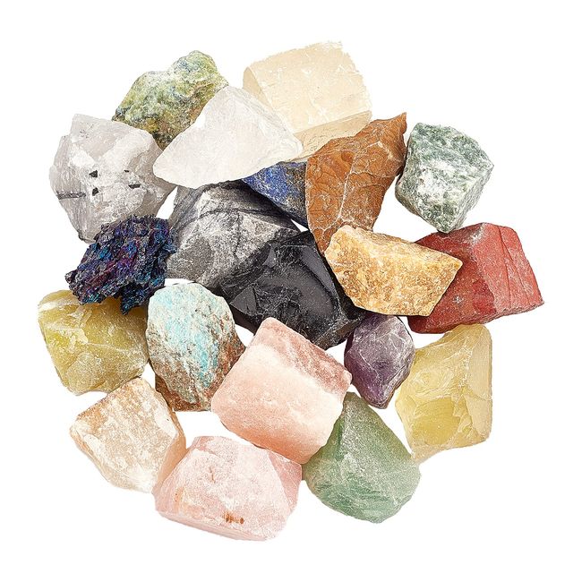 AHANDMAKER Rough Crystal Stone Assorted Raw Crystals and Rough Stones Natural Rough Gemstone for Rolling Home Decoration for Cabbing, Tumbling, Cutting, Glazing