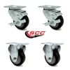 Tool Box Caster Wheel Set – 3.5 Inch Black Polyurethane Swivel Casters – SCC