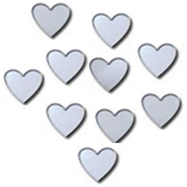 Heart Mirrors Pack of 10, 2cm x 2cm