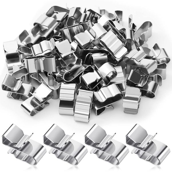 50 Pcs Trailer Frame Wire Clips Stainless Steel Metal Cable 22.5 mm/ 0.89 Inch