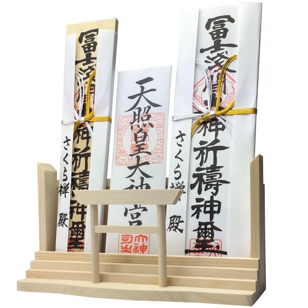 Sakura Zen Household Altar, Modern (Shinmei Torii), Shrine Stamp Book, Stand, Stylish, Talisman, Charms, Decoration, Wall Hanging, Stand-alone, Multi-purpose, White Pine (Main Unit Only)