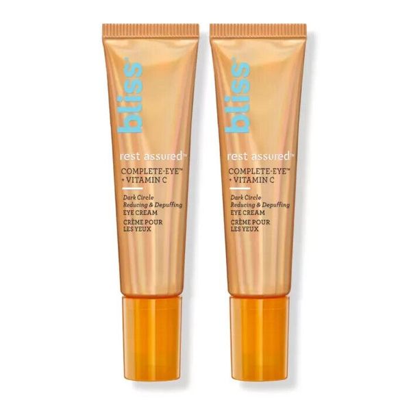 New 2 Pack Bliss Rest Assured Eye Cream Dark Circle & Depuffing Eye Cream 15ml