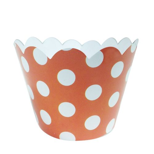 Wrapables Standard Size Polka Dots Cupcake Wrappers (Set of 20), Orange