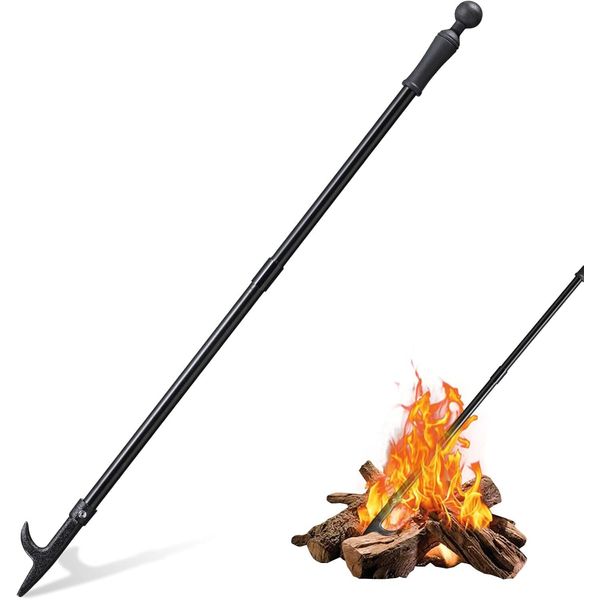 Fire Poker for Pit Outdoor，46 Inch Long Portable Fireplace Tools 46"