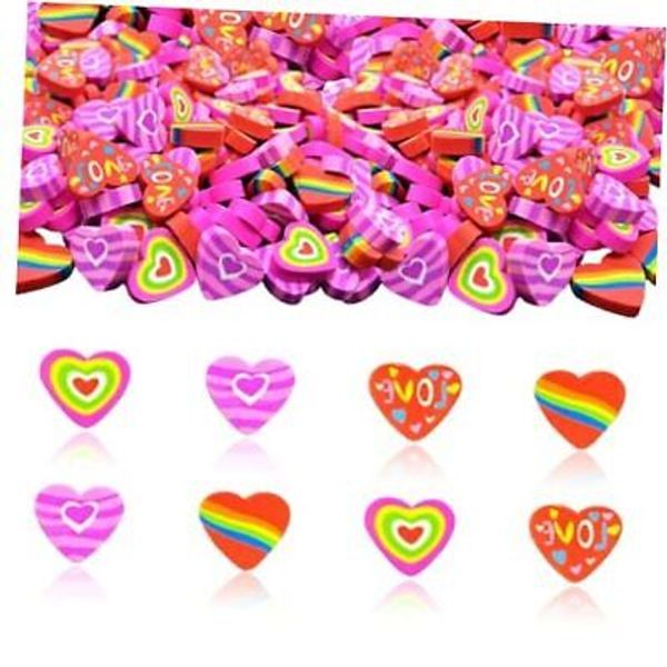 76 Pieces Valentine Erasers Heart Pencil Erasers Mini Erasers Valentines Day