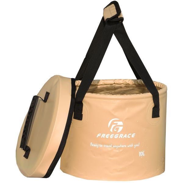 Freegrace Collapsible Bucket, Portable and Foldable Design, Water Container, Water Scoop, Lightweight, Durable, Convenient, Includes Mesh Pocket, Multiple Colors, Multiple Sizes, Compact