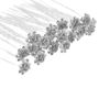 WedDecor 10pcs Silver Wedding Hair Pins with Crystal Rose Flower Design & Rhinestone Diamante Silver Plated Bridal Hair Clips Accessories for Women Wedding & Girls Bridesmaids Prom