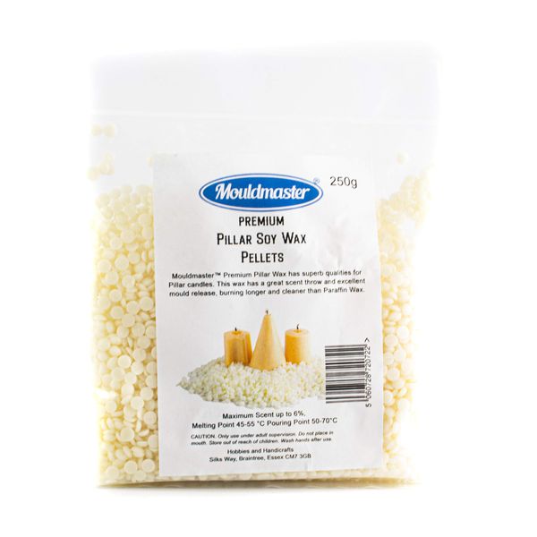 Mouldmaster Premium Pillar Soy Wax Pellets 250g, White/Cream