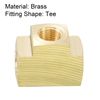 sourcing map Brass Hose Fitting Tee 1/8 NPT Female Thread 3 Way Pipe Connector Adapter