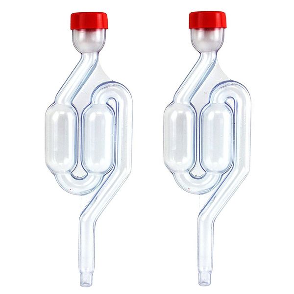 knowing S-Shape Air Lock,Fermentation Lock,Beer Fermentation Wine Making,PP plastic,Environmental non-toxic,Safe use,2pcs,Transparent