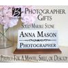 Photographer Desk Nameplate Gift Custom Personalized Name Plate - Solid Marble