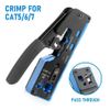 RJ45 pass through Crimp Tool Kit with Tester, Wire Stripper, 20 Cat6 Connectors